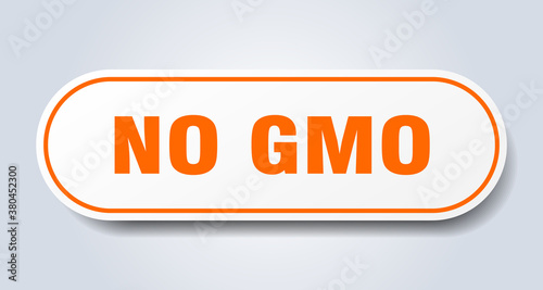 no gmo sign. rounded isolated button. white sticker