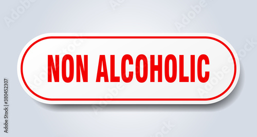 non alcoholic sign. rounded isolated button. white sticker