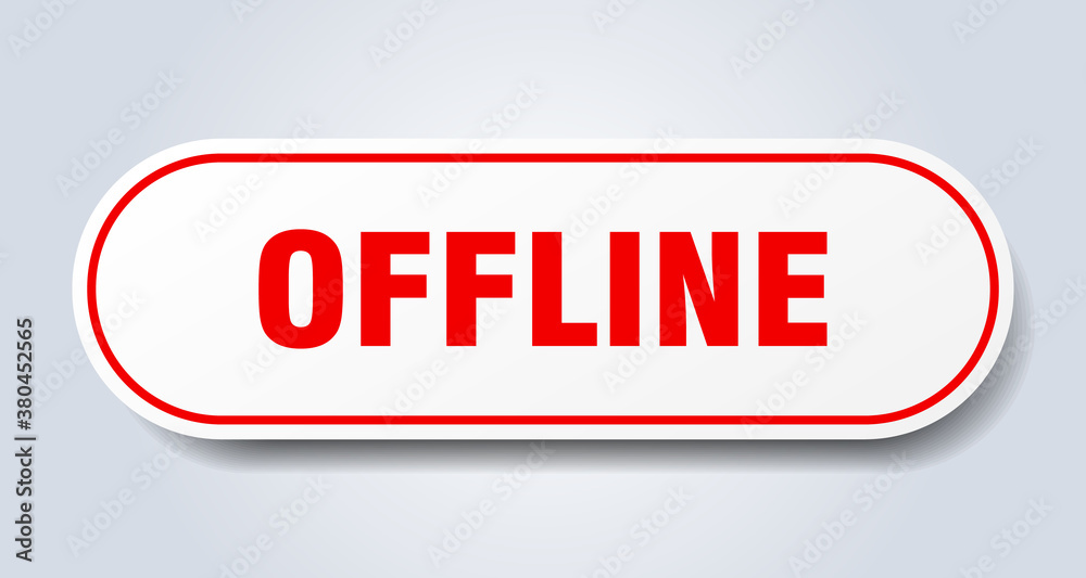 offline sign. rounded isolated button. white sticker offline sign. rounded isolated button. white sticker