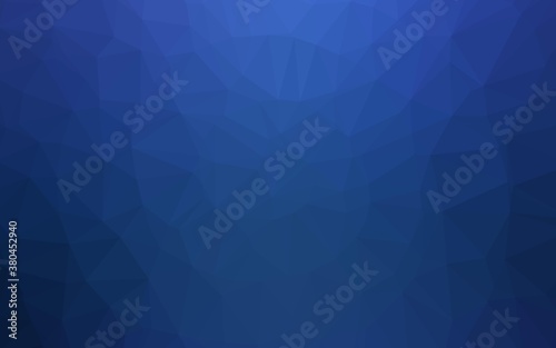 Dark BLUE vector triangle mosaic cover. Triangular geometric sample with gradient.  Completely new design for your business.