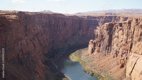 Glen Canyon Dam at the Colorado River Lake Powell section in Arizona, USA.