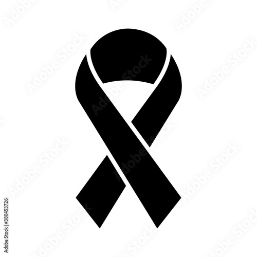 awareness ribbon icon, silhouette style