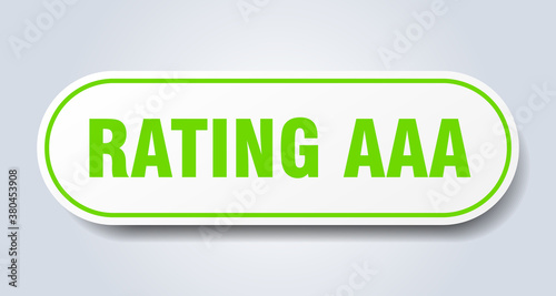 rating aaa sign. rounded isolated button. white sticker