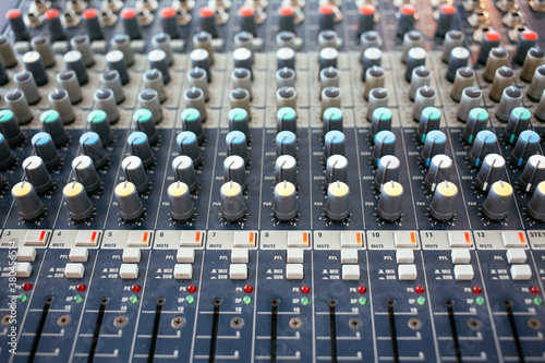 A professional grade sound equipment, audio mixer