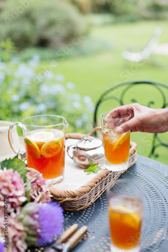 Ice tea and gardening.