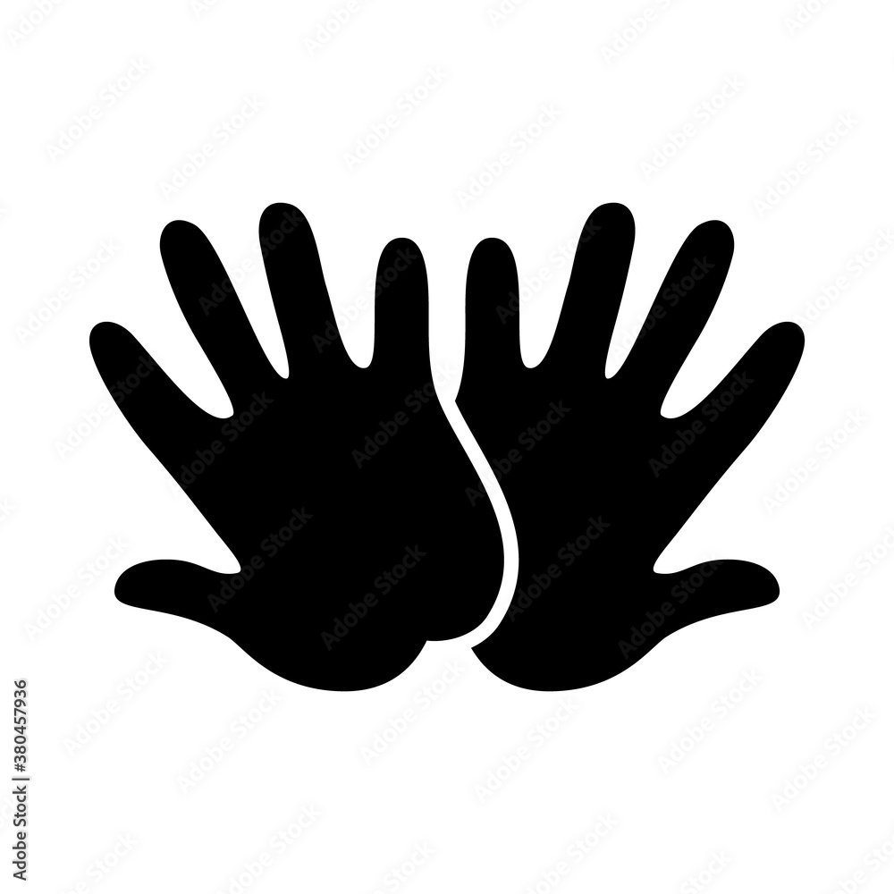 kid hands icon, silhouette style kid hands icon, silhouette style