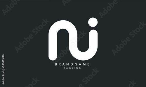 Alphabet letters Initials Monogram logo NU, UN, N and U