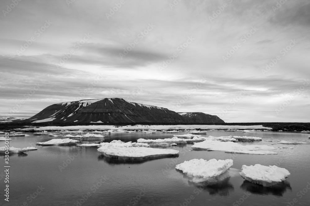 Sea Ice and Mountains, Svalbard, Norway