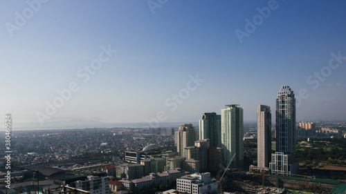 Top view, perspective of the city's commercial and residential area