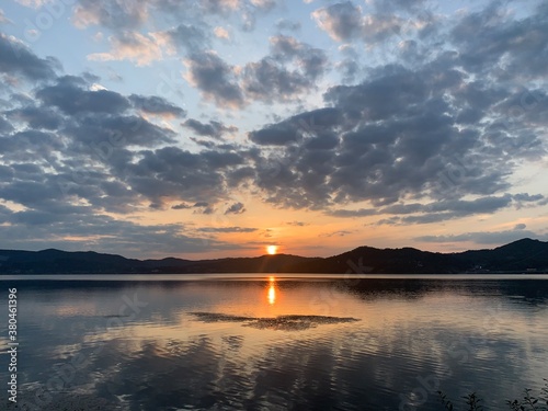 sunset over the lake