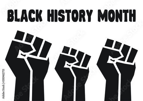 Black History Month BLM fists vector illustration