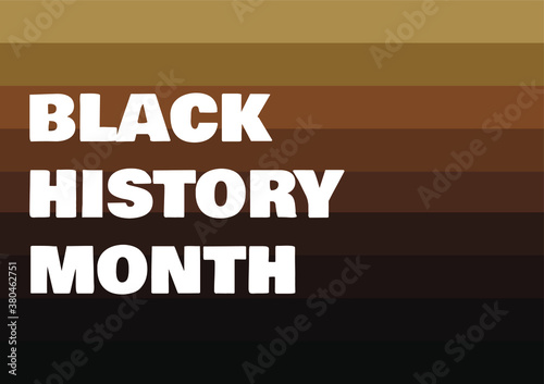 Black History Month text with skin tones background vector