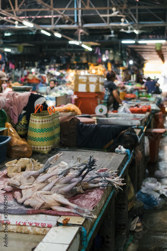 Fresh chicken meat for sale at asiain market photo