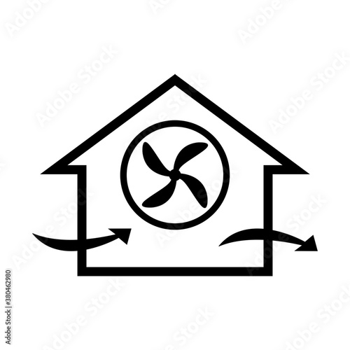 Air sirculation in building icon