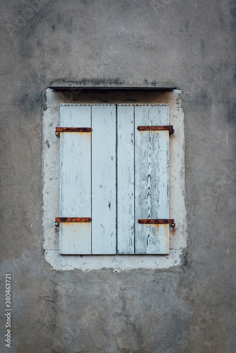 Old wooden window persiennes photo