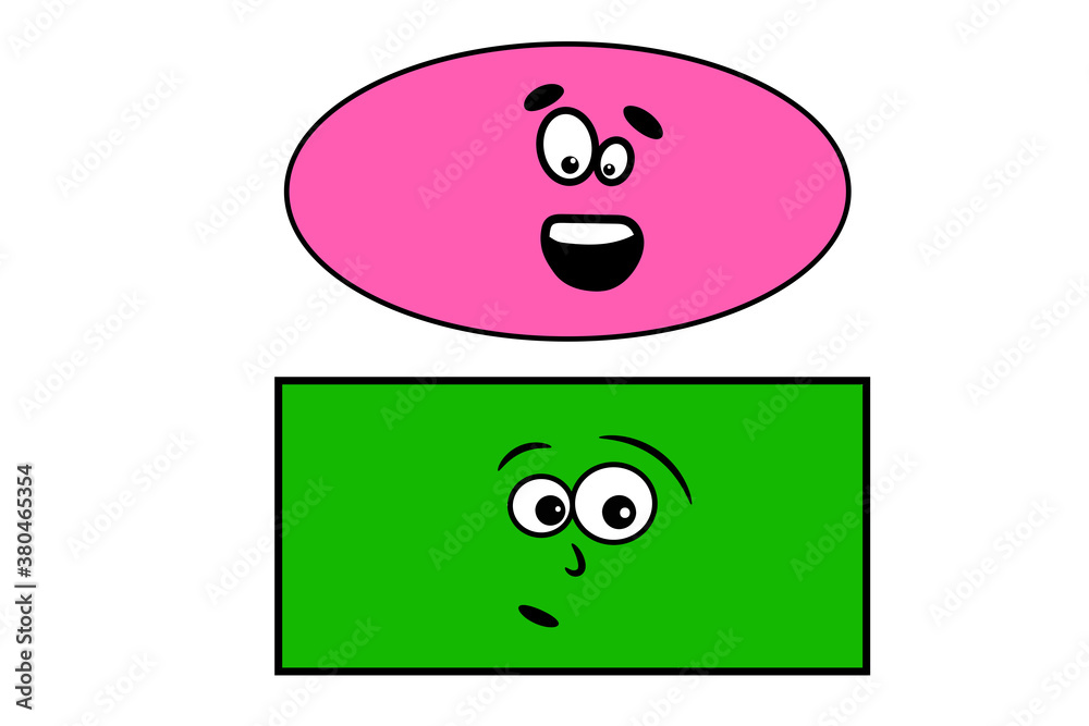 Fototapeta premium Pink and green smilies on a white background