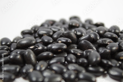 Black beans from Brazil with white background