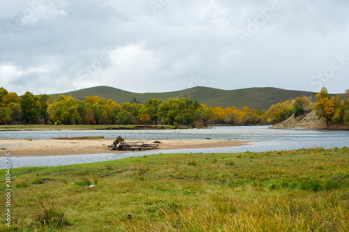 Landscapes and views in Gorkhi-Terelj National Park, Mongolia. Autumn season in Mongolia, Beautiful autumn nature.