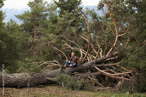 Hiker resting photo