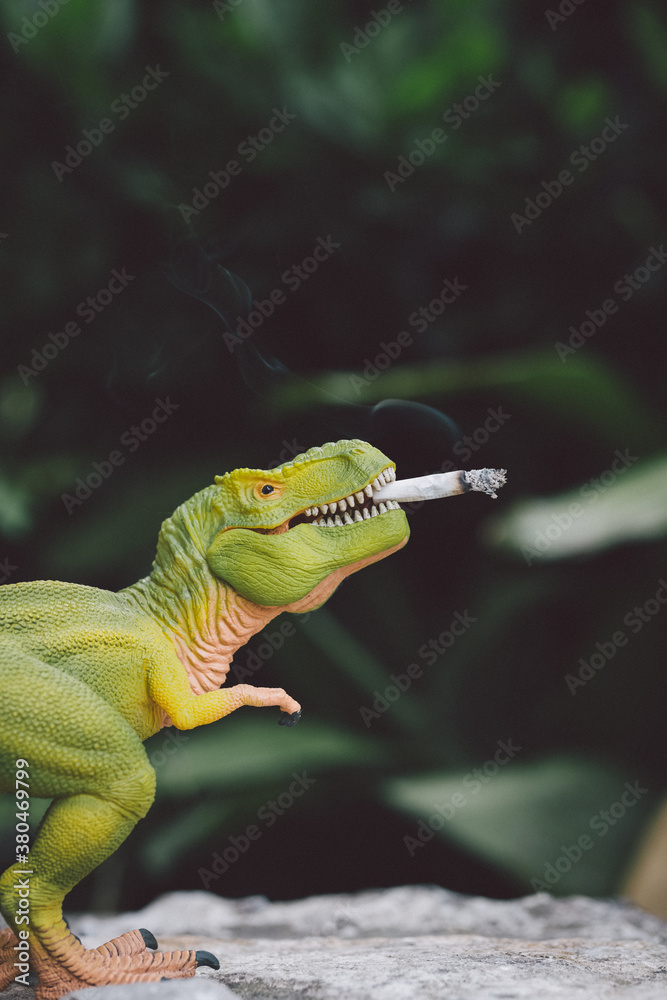 dinosaur smoking a cigarette Stock Photo Adobe Stock