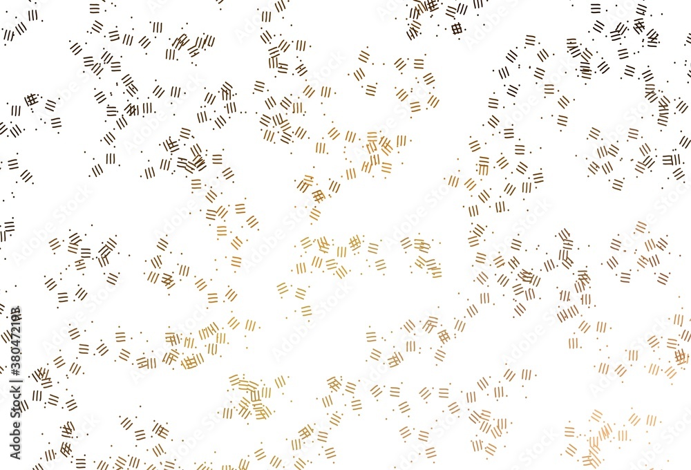 Light Orange vector background with stright stripes, dots.