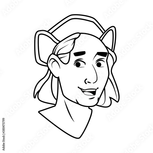 Christopher Columbus with hat head character
