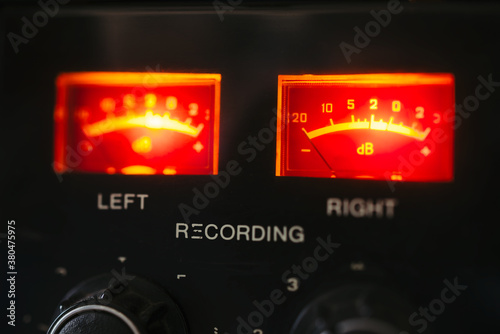 VU/dB meter close-up photo