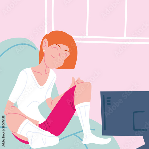 woman working remotely from her home