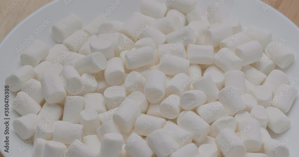 White marshmallow in stack, cotton candy