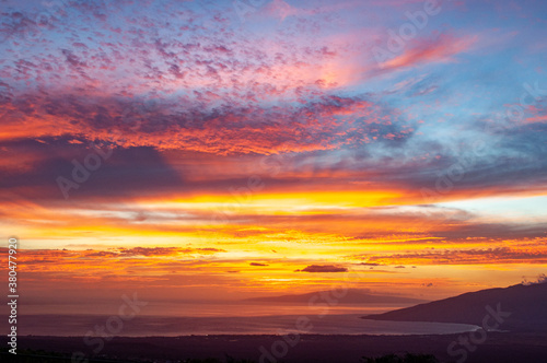 red sunset sky