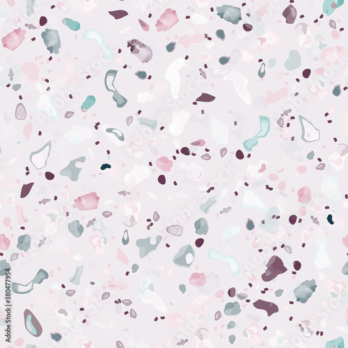 Terrazzo Texture Vector. Flooring Seamless Pattern