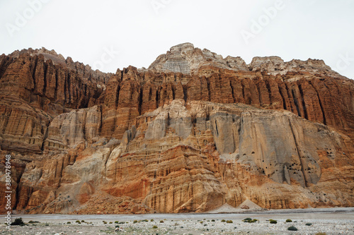 Landscape of Upper Mustang on the way to the kingdom of Lo Manthang. photo