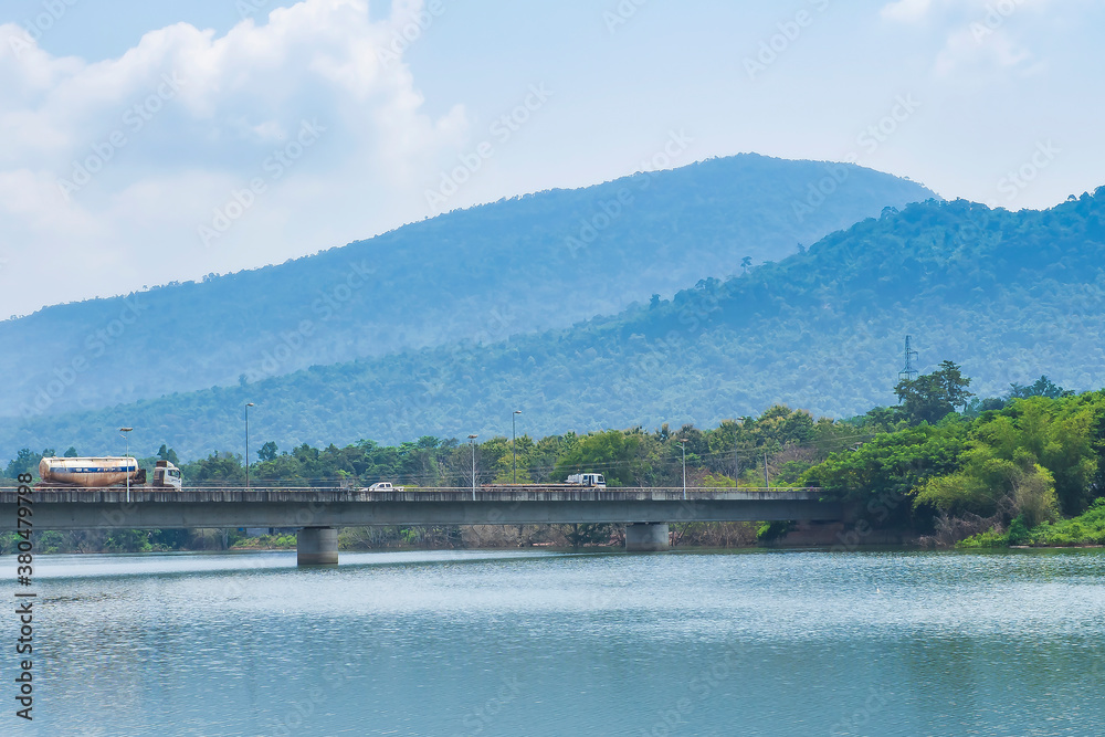 Bridge on the Ngum River at Vientiane, Laos