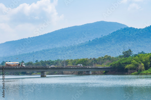 Bridge on the Ngum River at Vientiane, Laos