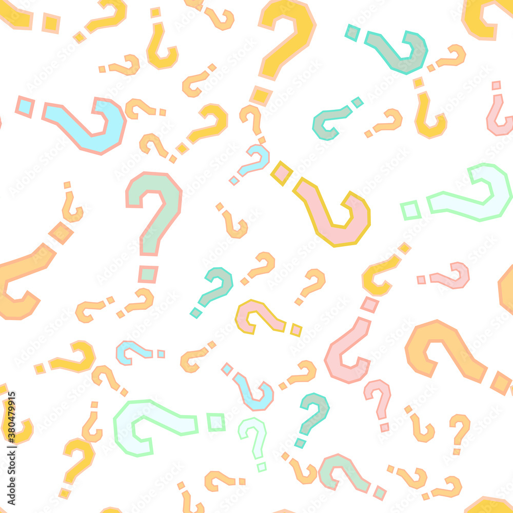 Quiz seamless pattern. Question marks, doubt, faq