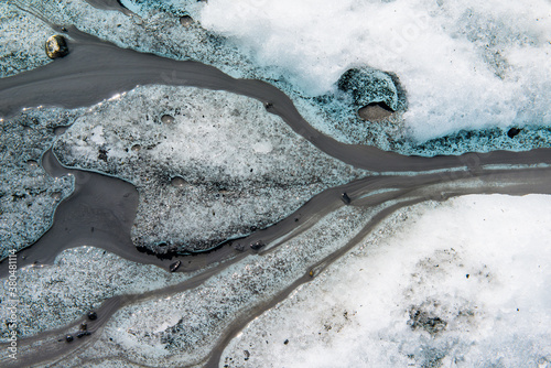heart shape in glacial silt melt runoff