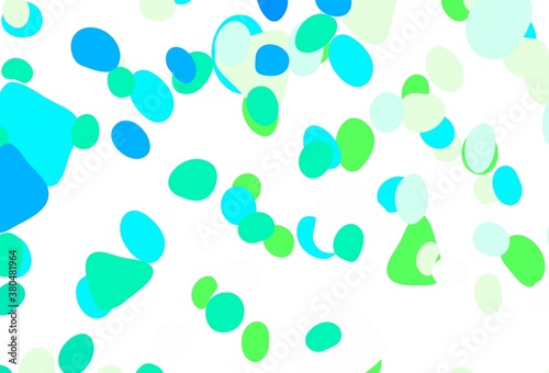Fototapeta Naklejka Na Ścianę i Meble -  Light Blue, Green vector pattern with random forms.