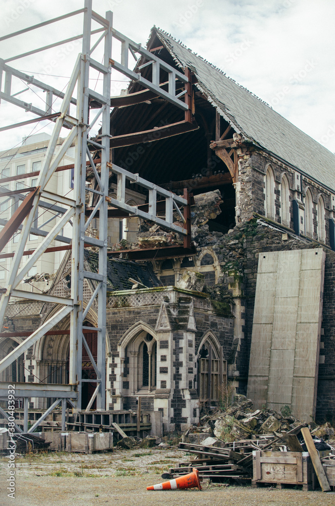 Destroyed chapel in Christchurch, New Zealand Destroyed chapel in Christchurch, New Zealand