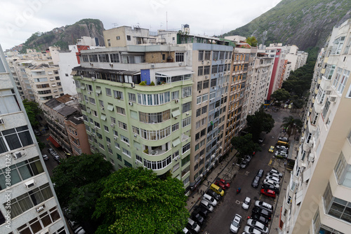 Copacabana neighborhood streets seen from above