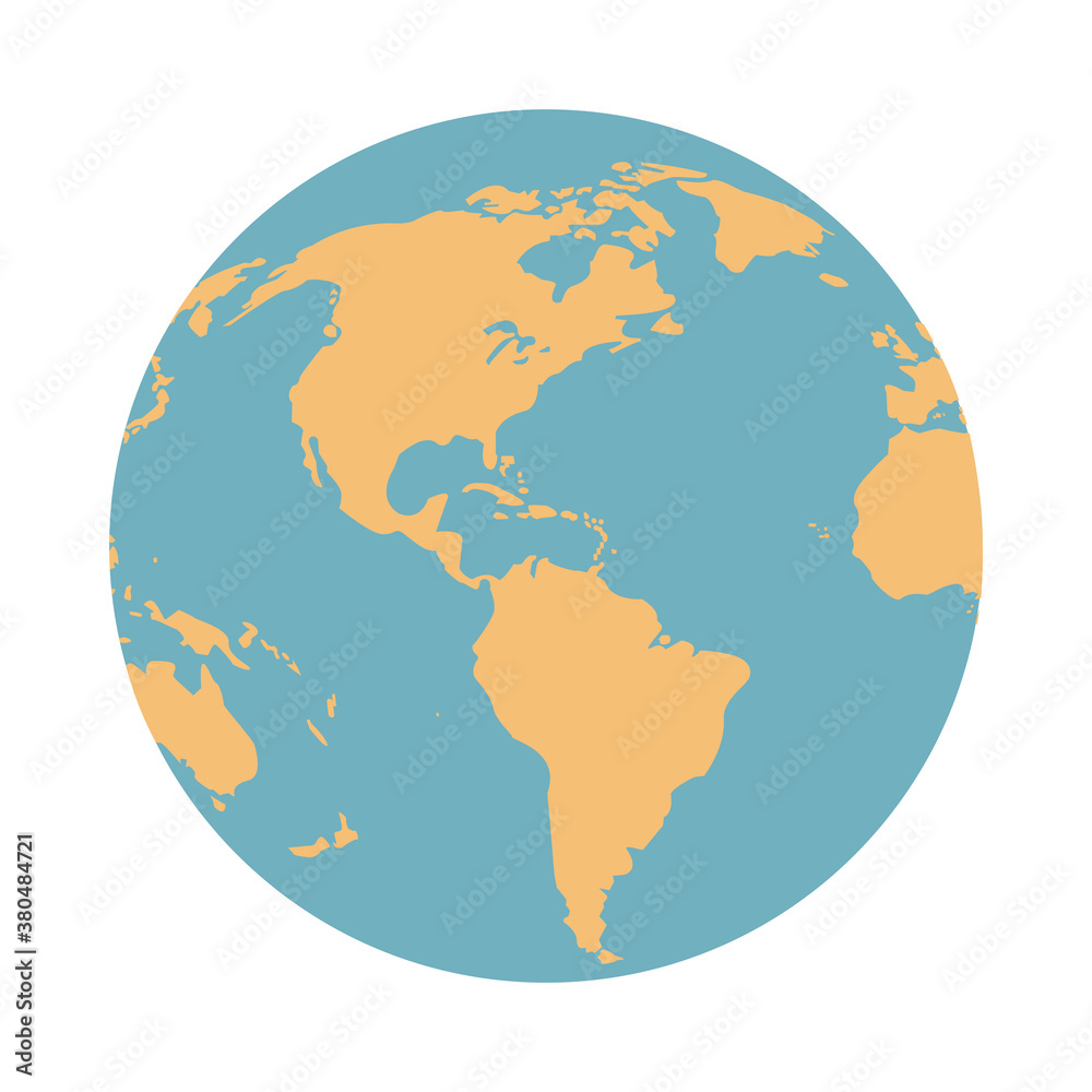 world earth map isolated icon