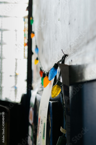Wallpaper Mural string of mulit-colored lights, vertical Torontodigital.ca