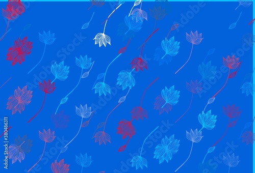 Light Blue, Red vector doodle backdrop.