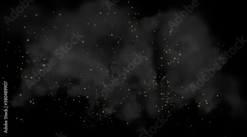 Background graphics of sparks and smoke
