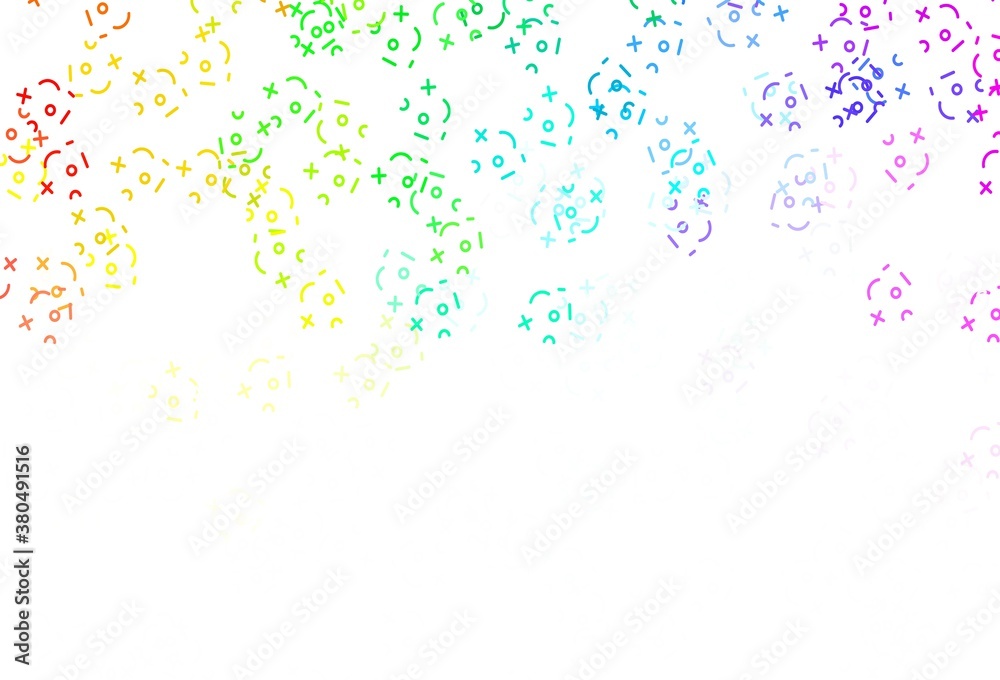 Light Multicolor vector background with arithmetic signs.