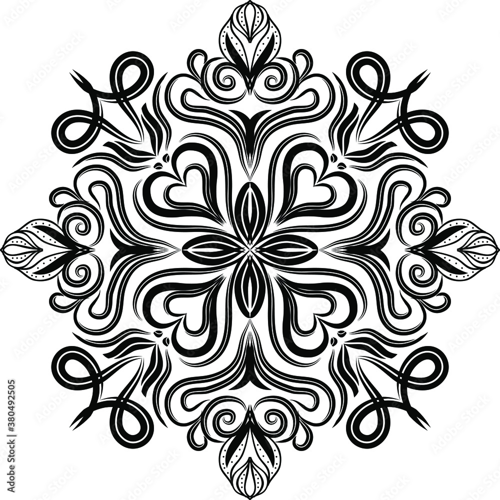 creative vector mandala design.simple mandala design in black color. creative vector mandala design.simple mandala design in black color.