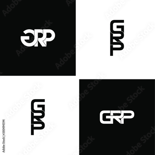 grp lettering initial monogram logo design set