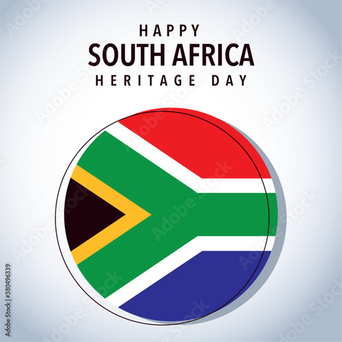 flag South Africa with happy South Africa heritage day