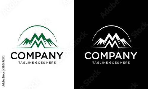 Mountain Logo Design Template Inspiration, M Letter