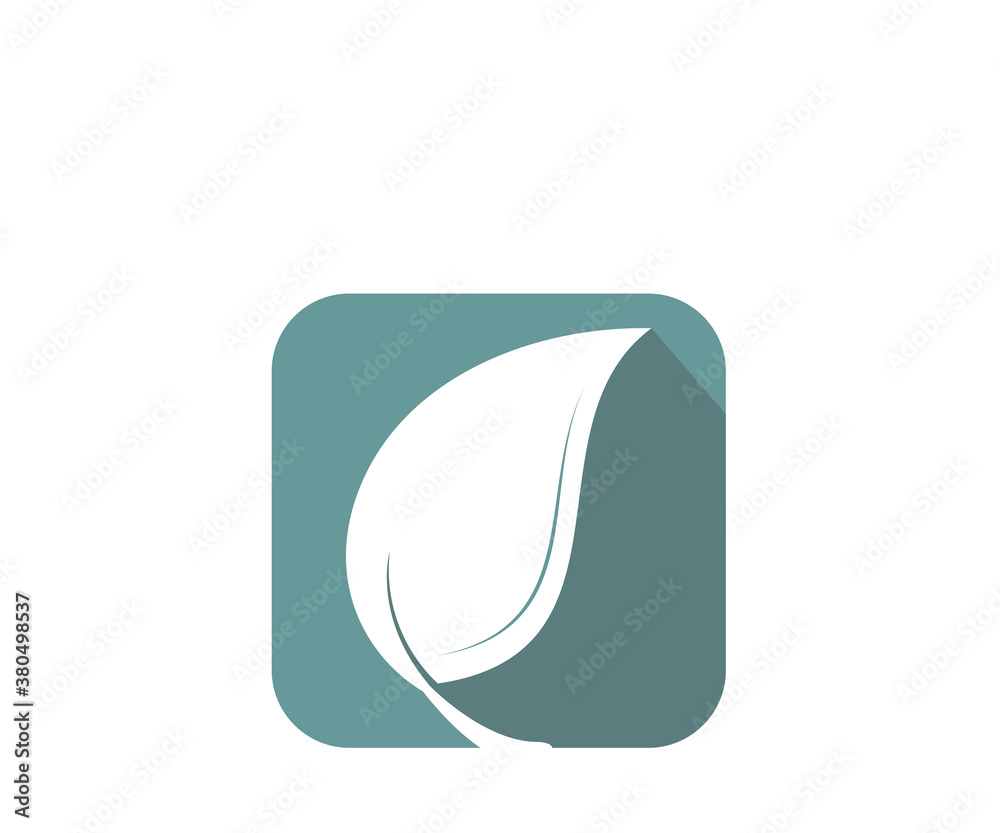 Leaf app mobile icon logo design template Leaf app mobile icon logo design template