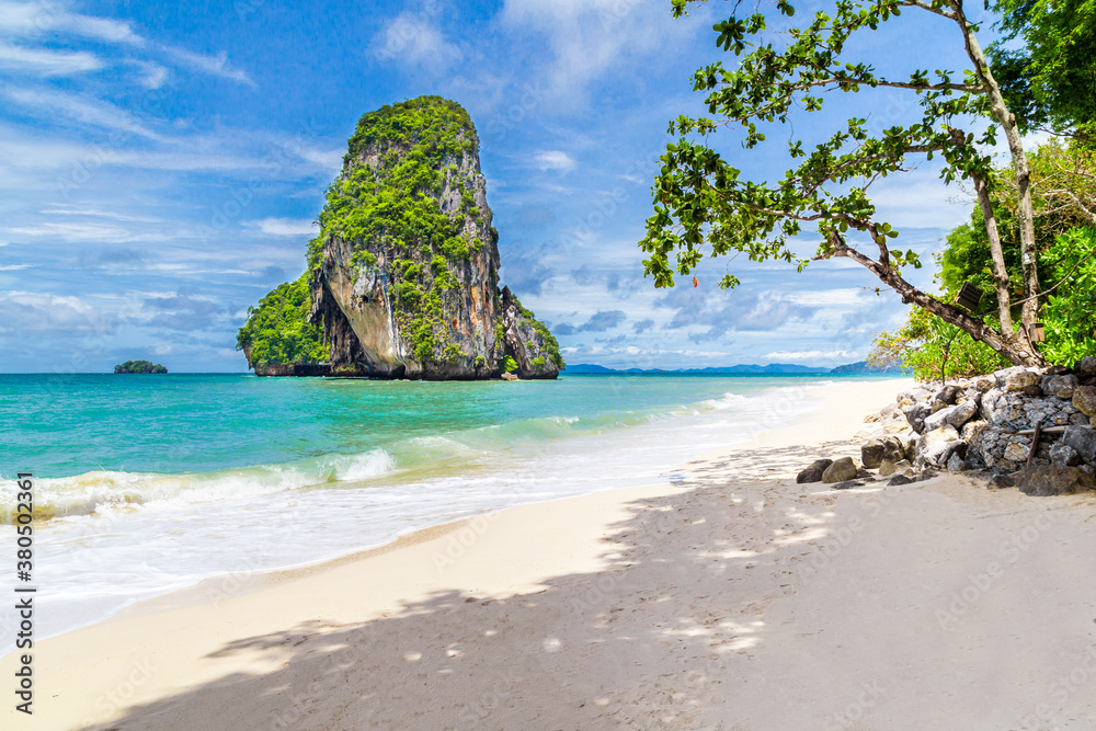 Beautiful beach at Railay Beach in Thailand. Beautiful beach at Railay Beach in Thailand.